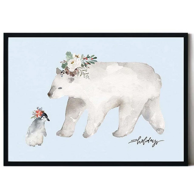 シロクマの北欧風アートポスター